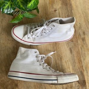 White Hightop Converse Size Women’s 9